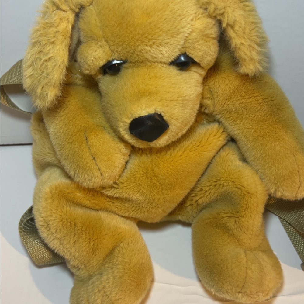 Mango Plush Dog Backpack in Tan